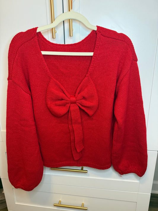 Red bow sweater