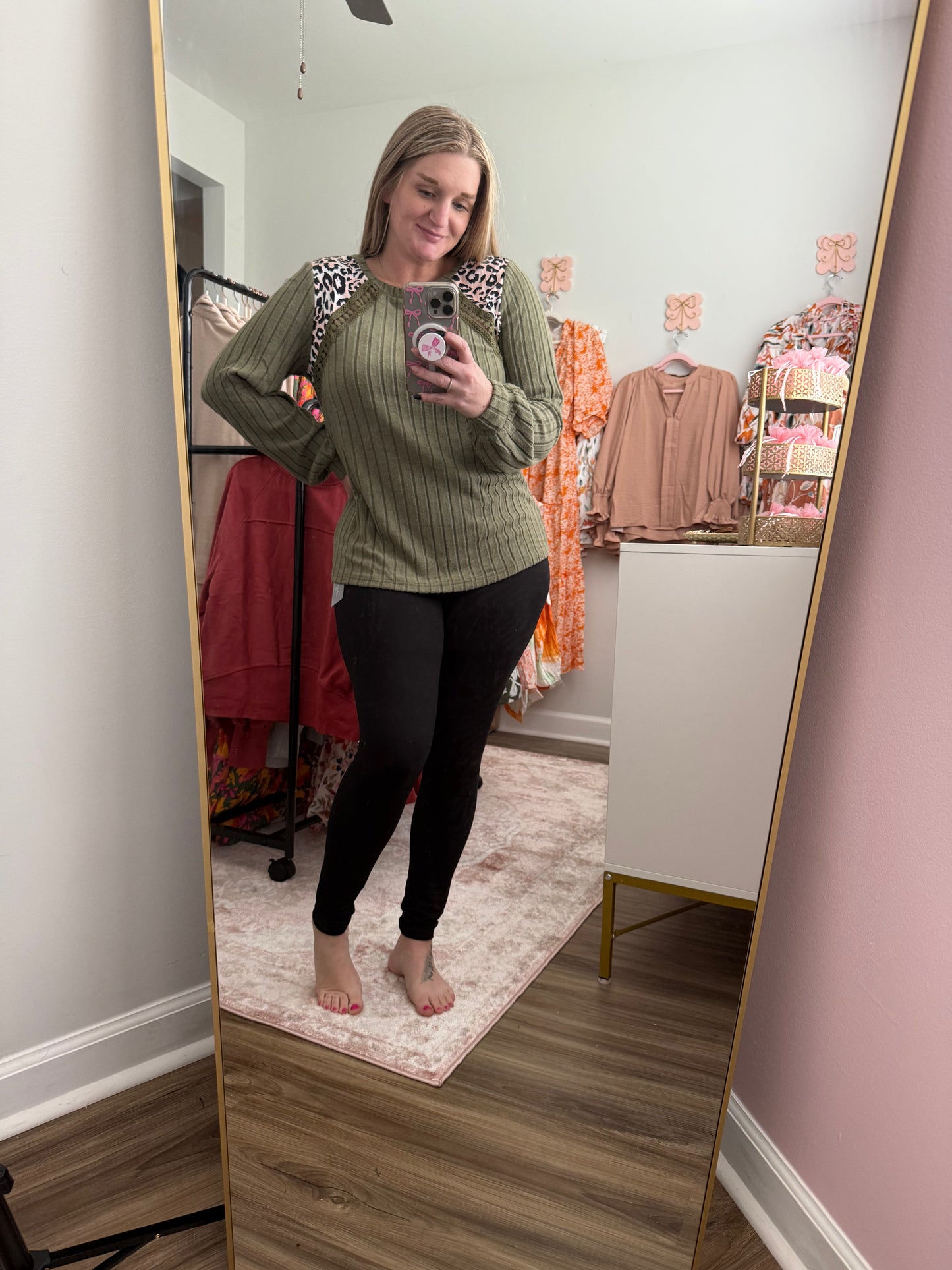 Green Cheetah Detailing Top
