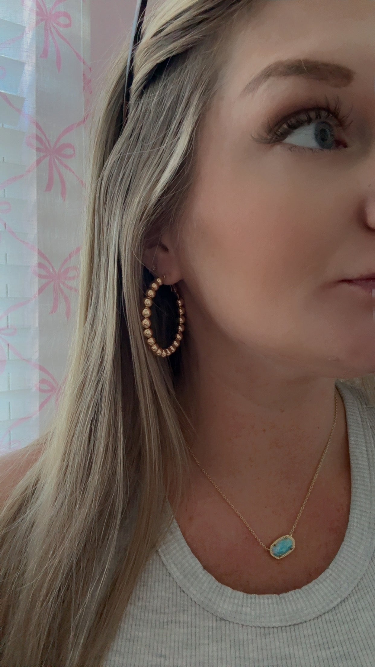 Big Gold Beaded Hoops