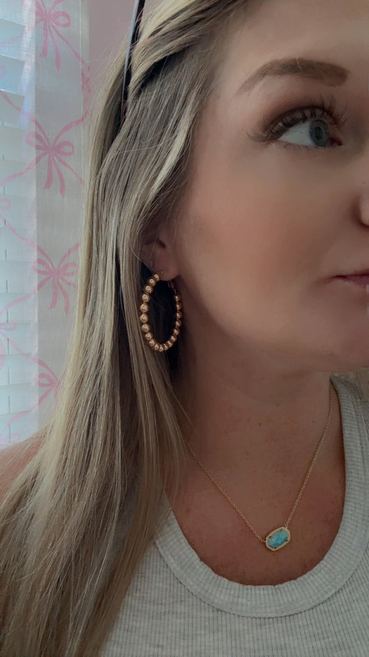 Big Gold Beaded Hoops
