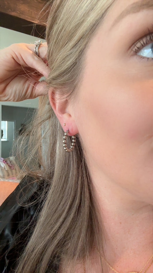 Small Beaded Hoop Ear rings