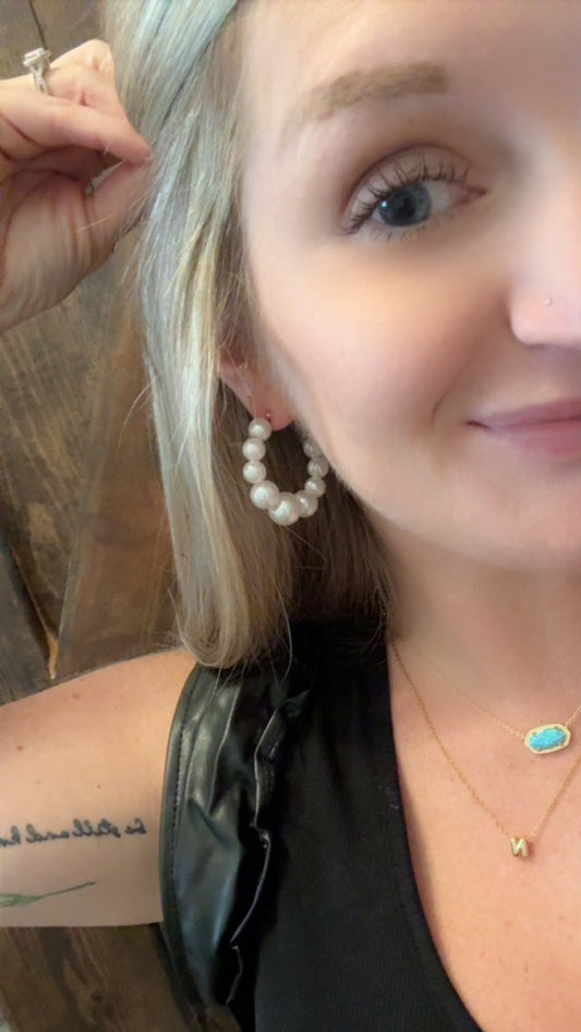 Pearl Hoop Ear rings